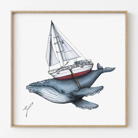 HUMPBACK SAILBOAT print