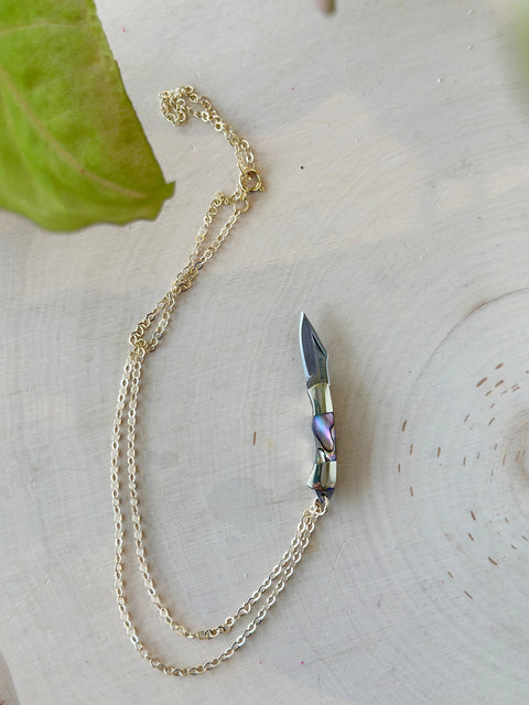 MINI KNIFE abalone necklace