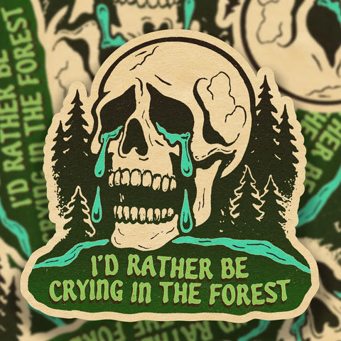 CRYING IN THE FOREST vinyl sticker