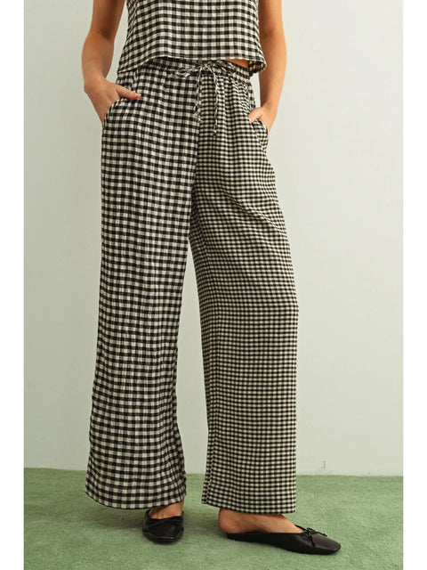 ON MY WAY gingham pants