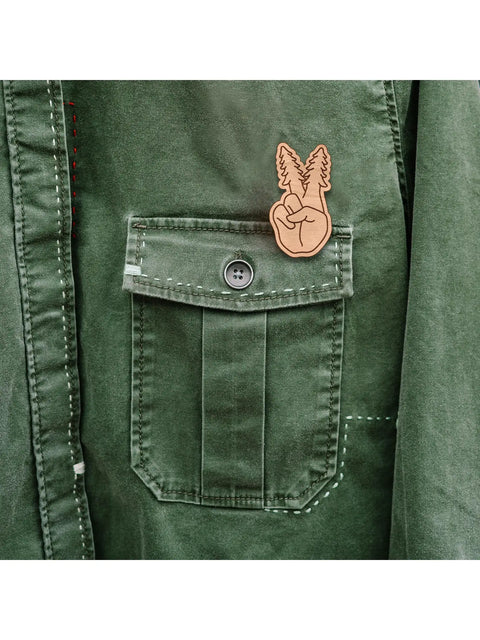 PEACEFUL FOREST wooden pin