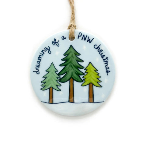 PNW ceramic ornament