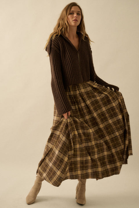 SUGAR & SPICE flannel maxi skirt
