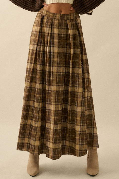 SUGAR & SPICE flannel maxi skirt