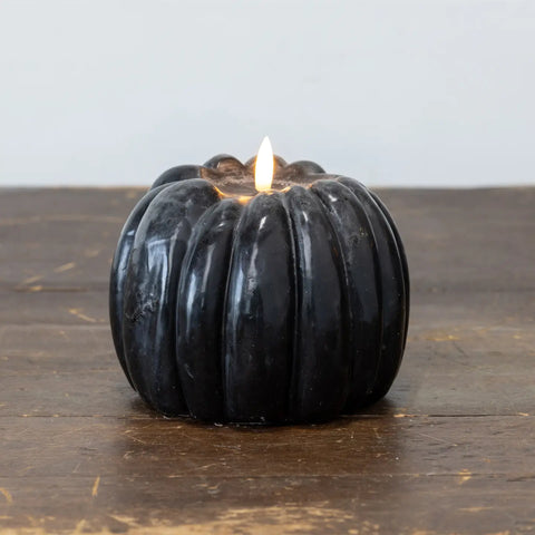 FLICKER faux-flame pumpkin candle