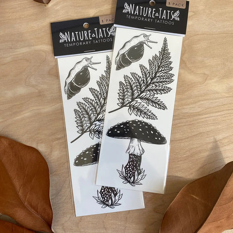 AMANITA & FERN temporary tattoo