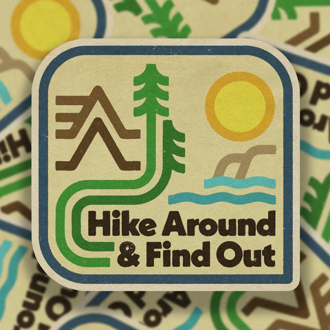HIKE AROUND vinyl sticker