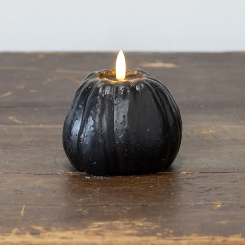 FLICKER faux-flame pumpkin candle