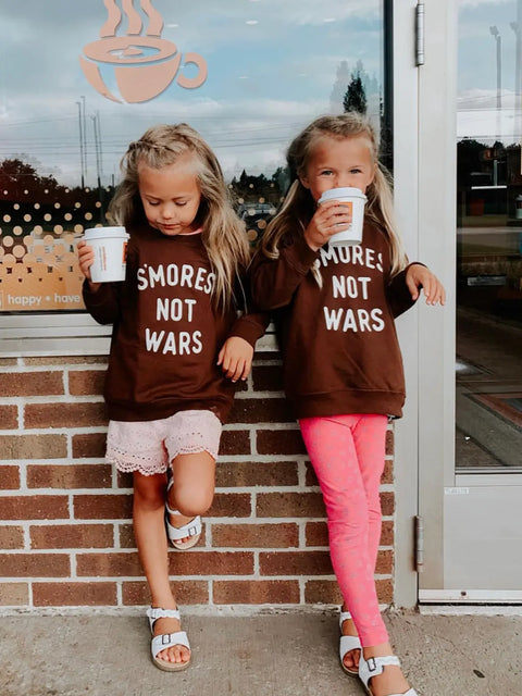 S'MORES NOT WARS kids crewneck