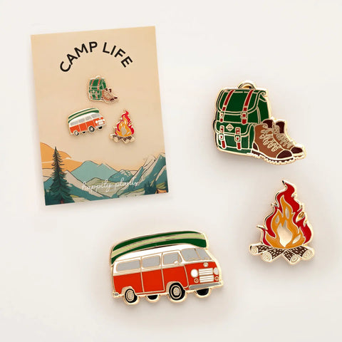 CAMPING enamel pin set