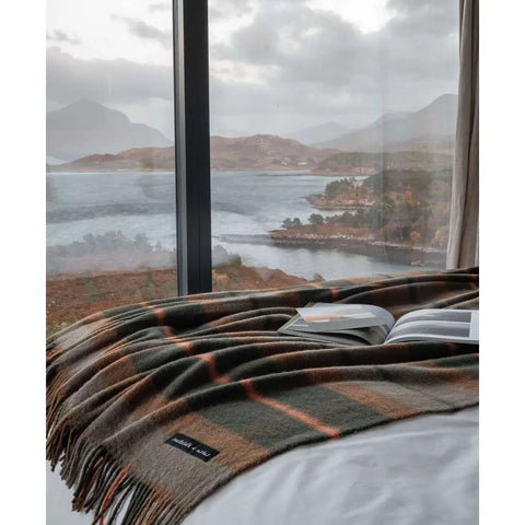 FOLK OLIVE throw blanket