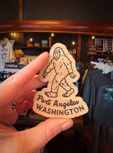 PORT ANGELES BIGFOOT wood magnet