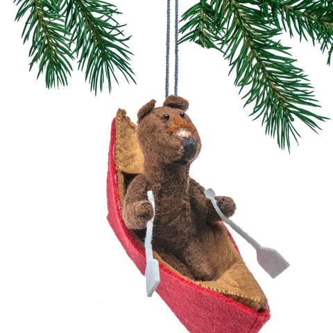 CANOE BEAR ornament