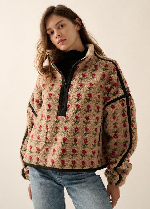 RAMBLING ROSE fleece pullover