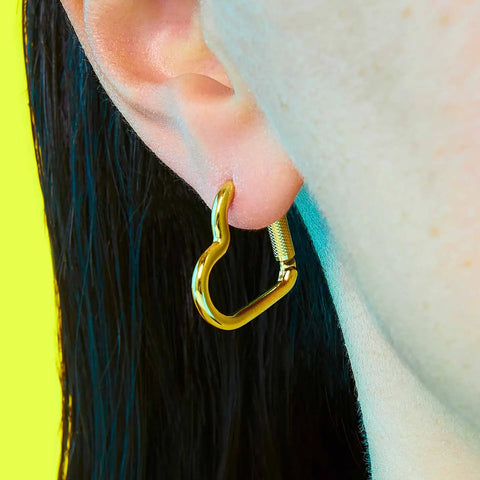 MINI HEART CARABINER earrings