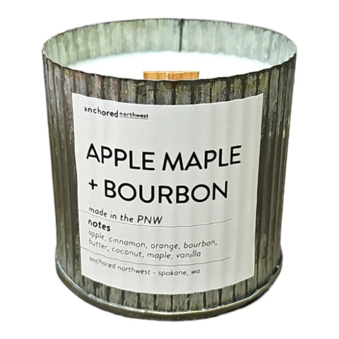 APPLES & MAPLE BOURBON rustic tin candle