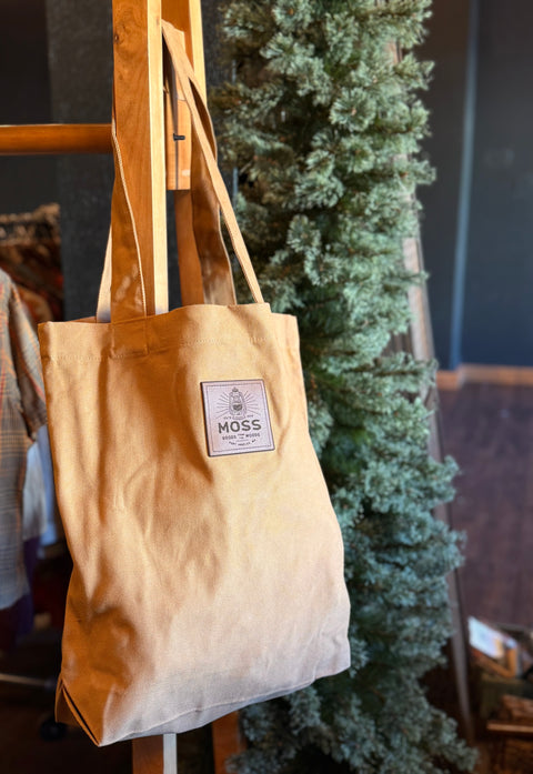 MOSS leather logo tote