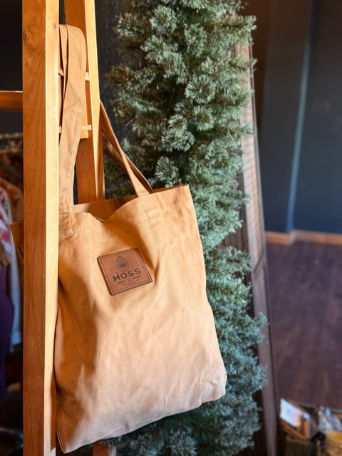 MOSS leather logo tote