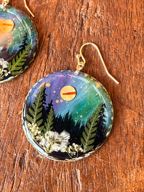 NORTHERN LIGHTS handpainted earrings