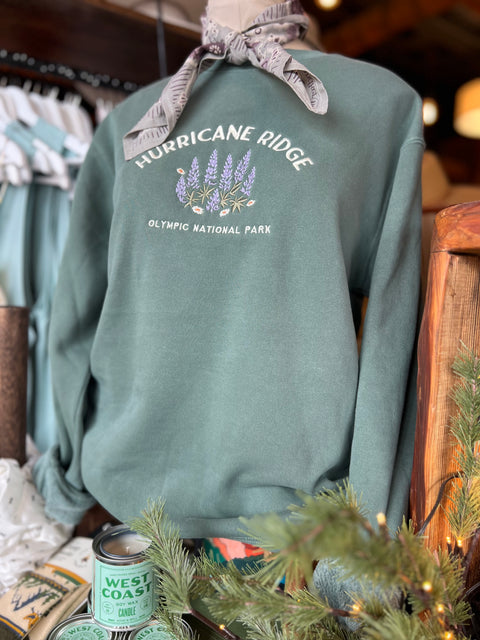 HURRICANE RIDGE embroidered crewneck