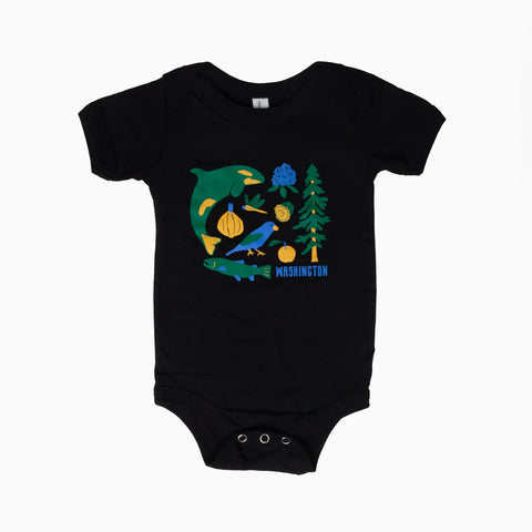 WA STATE SYMBOLS onesie