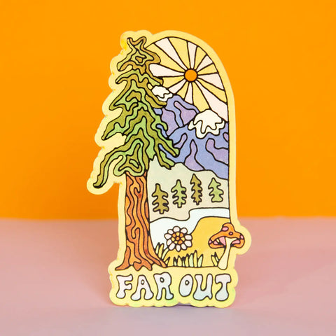 FAR OUT sticker