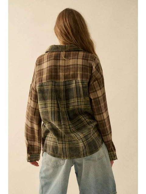 OAK STREET colorblock flannel
