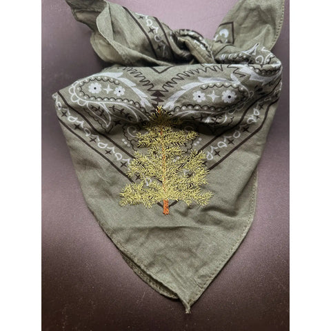 EMBROIDERED EVERGREEN bandana