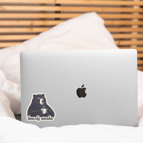 BEARLY AWAKE sticker
