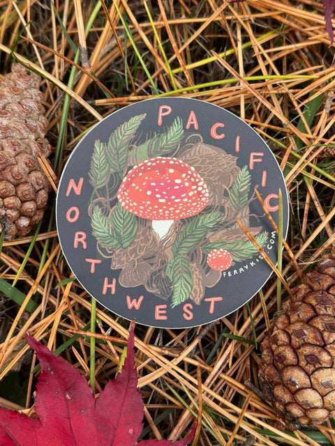 AMANITA MUSHROOM 3" Sticker