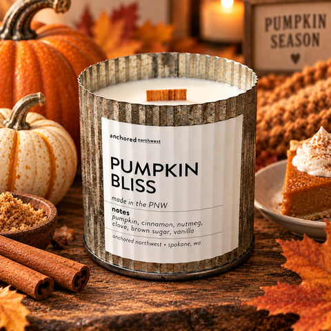 PUMPKIN BLISS rustic tin candle