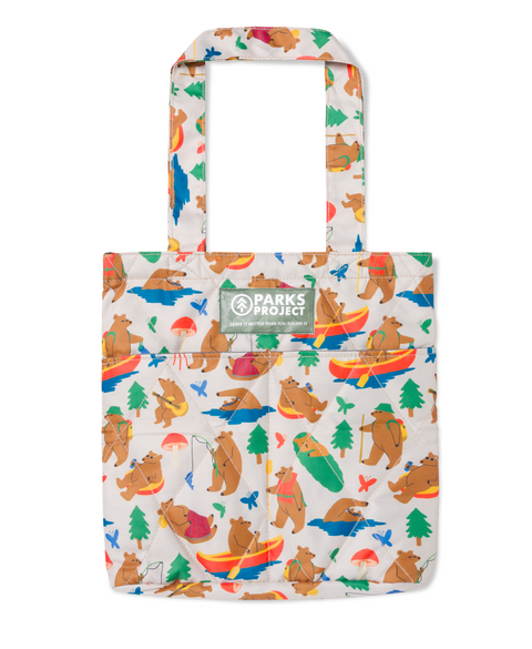 BEARS AT CAMP tote bag