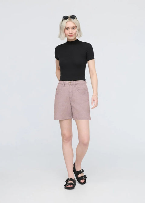 STRETCH CANVAS high rise shorts