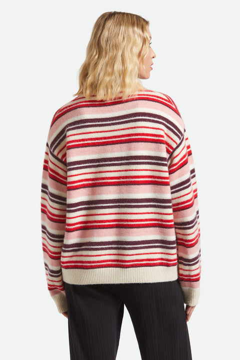 COZY STRIPE crew sweater