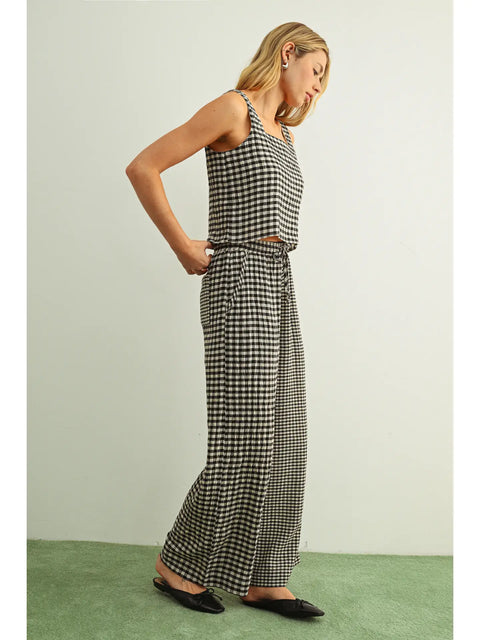 ON MY WAY gingham pants