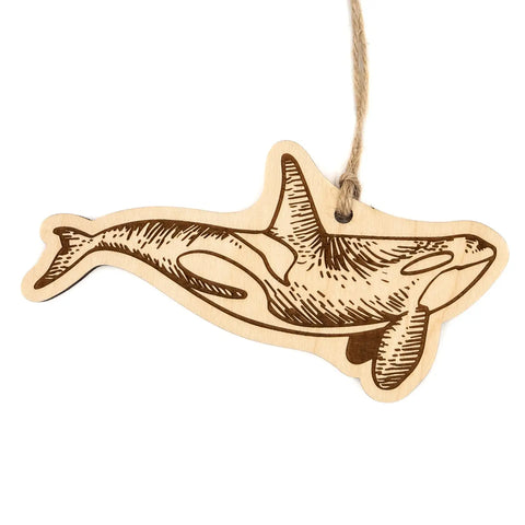 ORCA wood ornament
