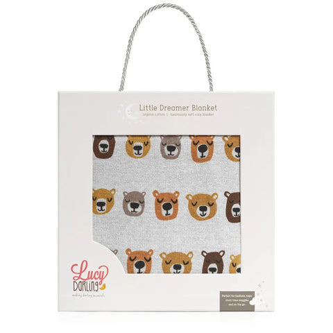 LITTLE DREAMER BEAR organic cotton blanket