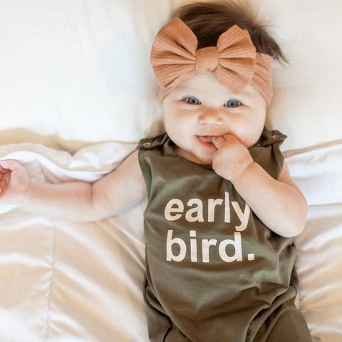 EARLY BIRD baby romper