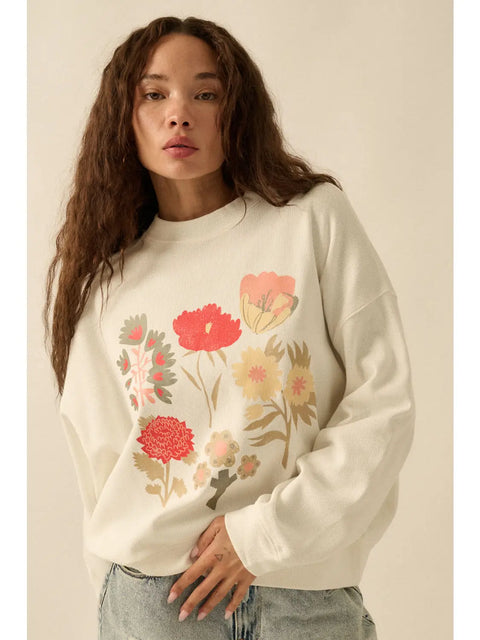 GROW WILD waffle-knit crewneck