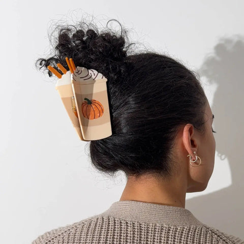 PUMPKIN SPICE LATTE claw hair clip
