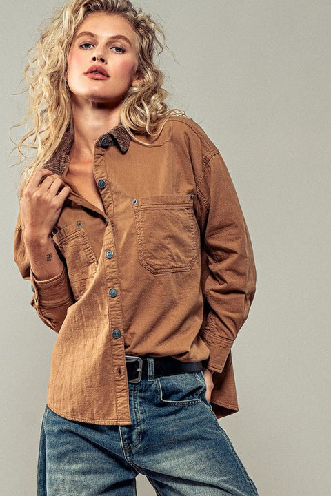 SOOKE corduroy collar shirt
