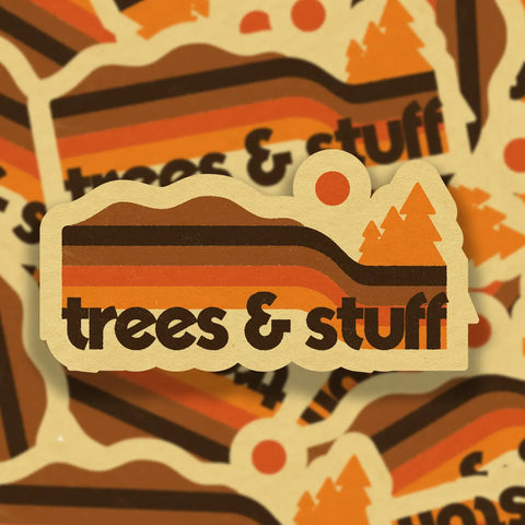 TREES AND STUFF vinyl sticker