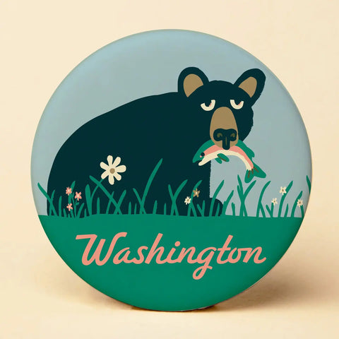 WA BEAR round magnet