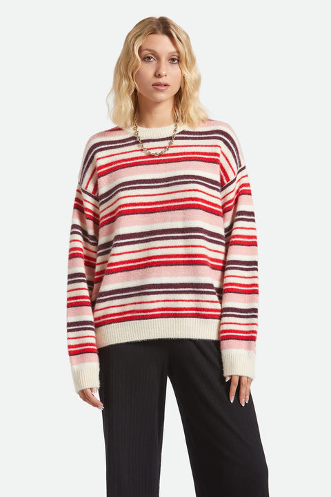 COZY STRIPE crew sweater