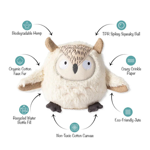 WHOOO'S THERE plush dog toy